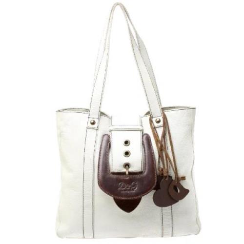 Dolce & Gabbana Pre-owned Pre-owned Laeder axelremsvskor White, Dam