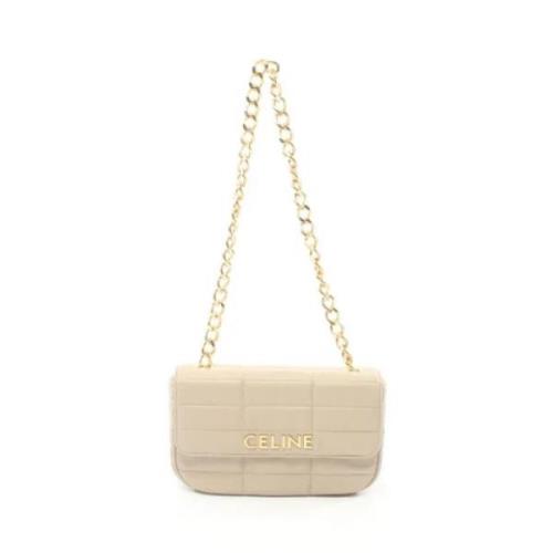 Celine Vintage Pre-owned Laeder crossbodyvskor Beige, Dam