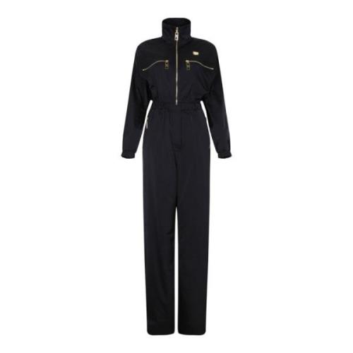 Elisabetta Franchi Svart Cargo Suit med Dragkedjemotiv Black, Dam