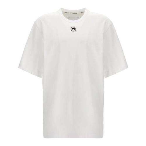 Marine Serre Vit Ekologisk Bomull Måne Logo T-shirt White, Herr