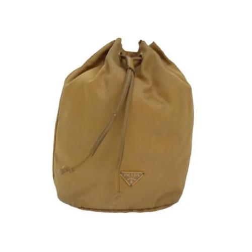 Prada Vintage Pre-owned Nylon prada-vskor Beige, Dam