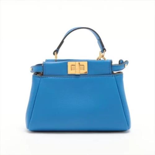 Fendi Vintage Pre-owned Laeder handvskor Blue, Dam