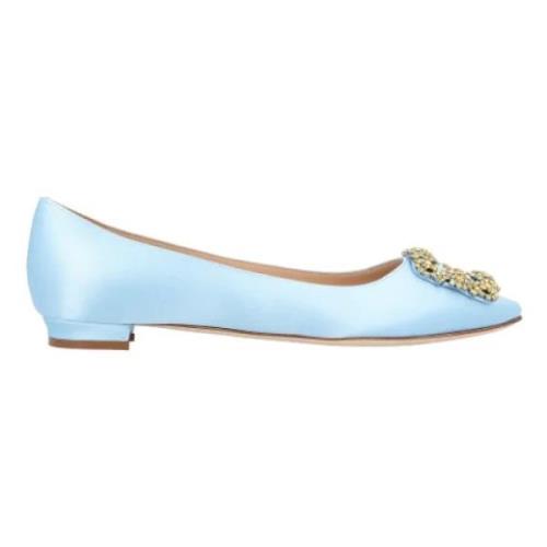 Manolo Blahnik Tyg lgskor Blue, Dam