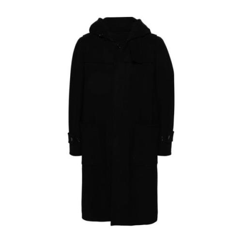 Lardini Svart Ullblandning Parkas Black, Herr