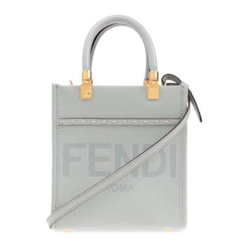 Fendi Sol Mini shoppingväska Blue, Dam