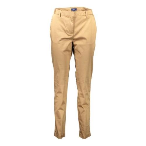 Gant Bruna Dambyxor Slim Fit Logo Brown, Dam