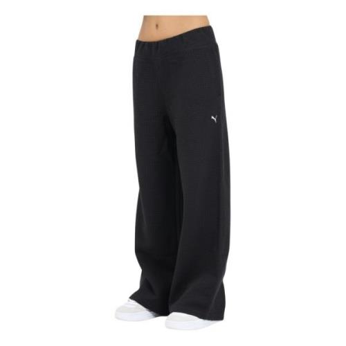 Puma Studio Textured Wide Leg Byxor Black, Dam