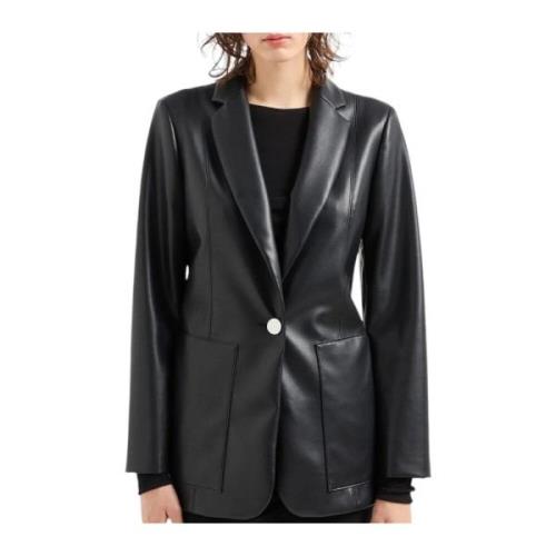 Armani Exchange Svart Americana Blazer Stil Black, Dam