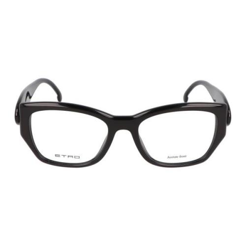 Etro Stiliga oregelbundna glasögonmodell 0058 Black, Unisex