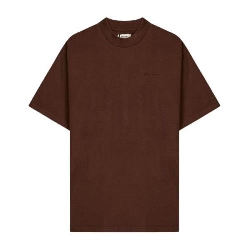 Haikure Broderad crew neck t-shirt regular fit Brown, Herr