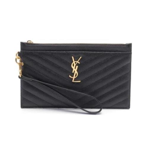 Yves Saint Laurent Vintage Pre-owned Laeder kuvertvskor Black, Dam