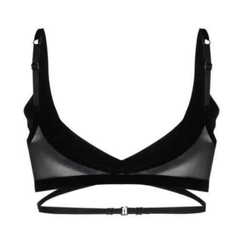 Mugler Flock Shaping Bra Tops Black, Dam