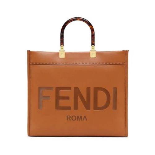 Fendi Sol Medium Shopper Väska Brown, Dam