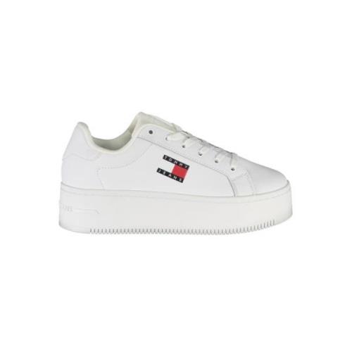 Tommy Hilfiger Vita polyester sneakers med snören White, Dam