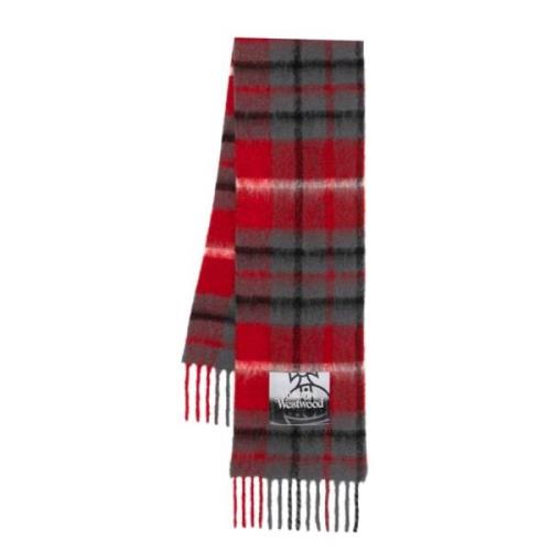 Vivienne Westwood Chunky Stickad Tartan Sjal Red, Herr