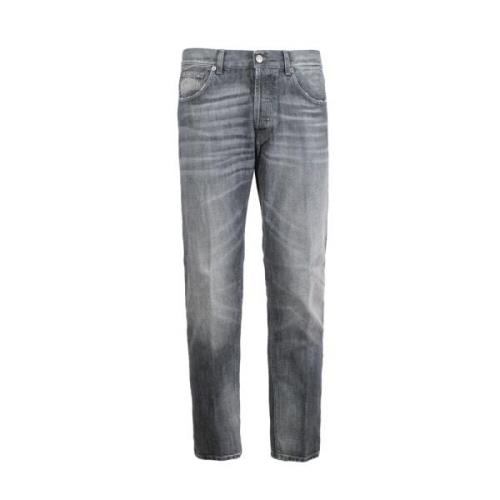 Dondup Slim Fit Grå Jeans med Metalllogo Gray, Herr