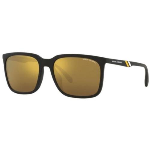 Armani Exchange Svarta Acetat Solglasögon Black, Herr