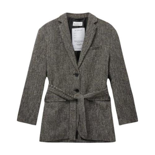 Blanche Oversized Ull-Bomull Blazer Gray, Dam