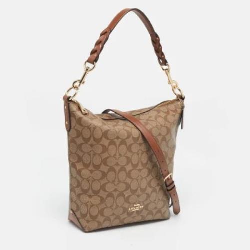 Coach Pre-owned Pre-owned Canvas handvskor Brown, Dam