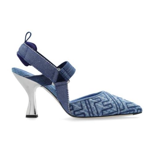 Fendi Colibri denim pumps Blue, Dam