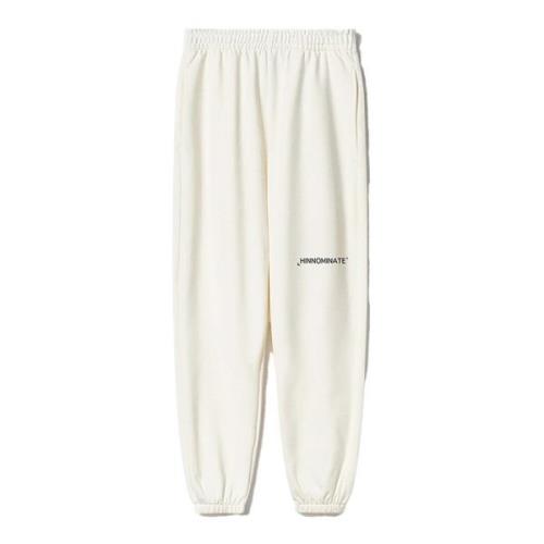 Hinnominate Tryckta Sweatpants i Vit Bomull Beige, Dam