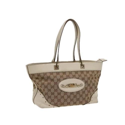 Gucci Vintage Pre-owned Canvas gucci-vskor Beige, Dam