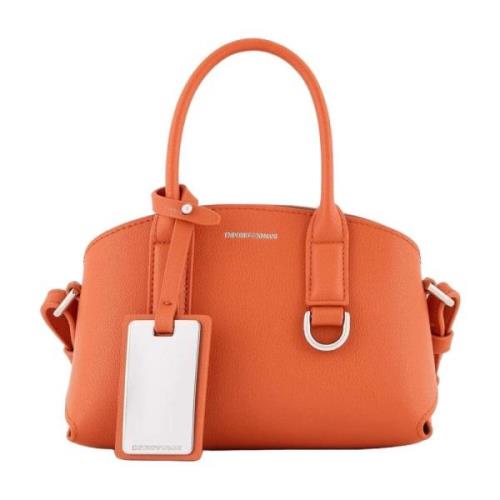 Emporio Armani Regenererad läderhandväska med avtagbar rem Orange, Dam