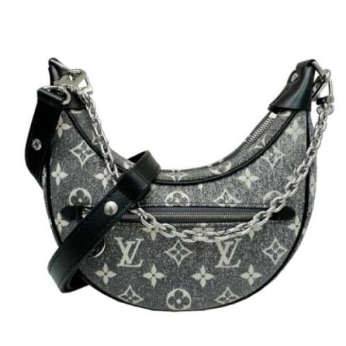 Louis Vuitton Vintage Pre-owned Tyg axelremsvskor Gray, Dam