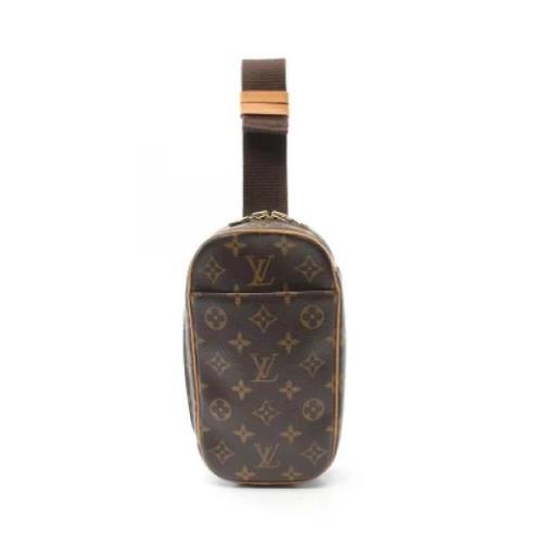 Louis Vuitton Vintage Pre-owned Canvas axelremsvskor Brown, Dam