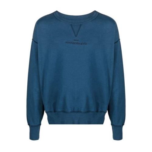 Maison Margiela Blå Bomull Sweatshirt Sweaters Hoodies Blue, Herr