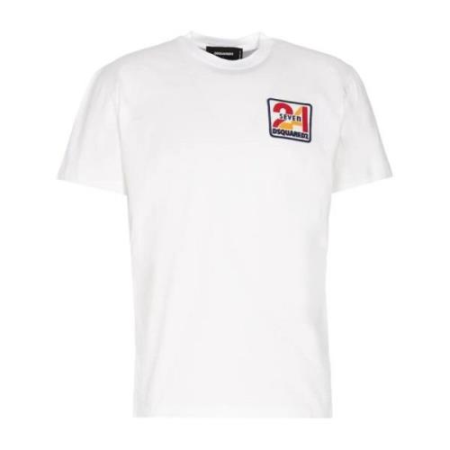 Dsquared2 Logotyp Broderad T-shirt White, Herr