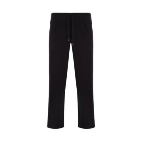 Brioni Svarta Stickade Joggingbyxor med Elastisk Midja och Flera Ficko...