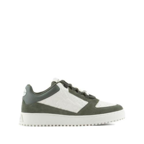 Emporio Armani Logo-Debossed Panelled Sneakers Green, Herr