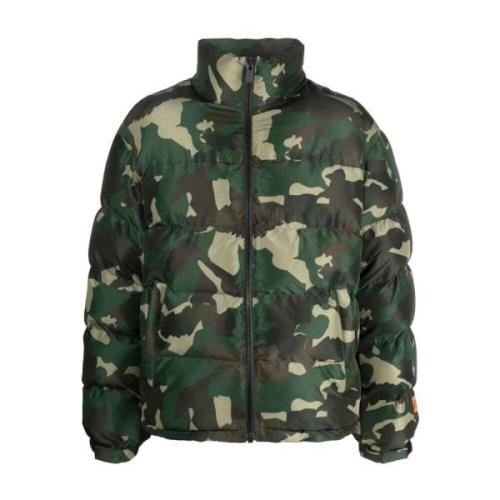 Heron Preston Grön Camo Pufferjacka Green, Herr