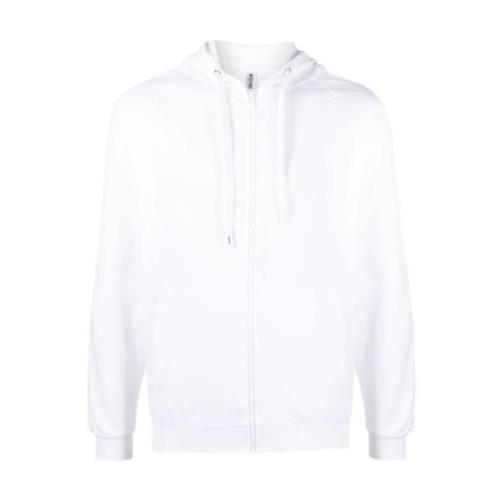 Moschino Vit Dragkedja Sweatshirt Casual Sweater Hoodie White, Herr