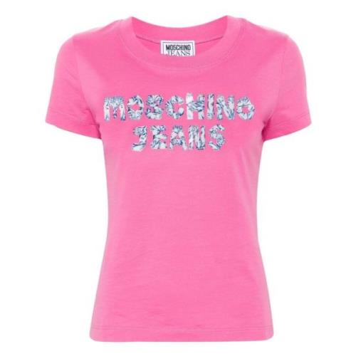 Moschino Rosa Bomull Jersey Kortärmad T-shirt Pink, Dam