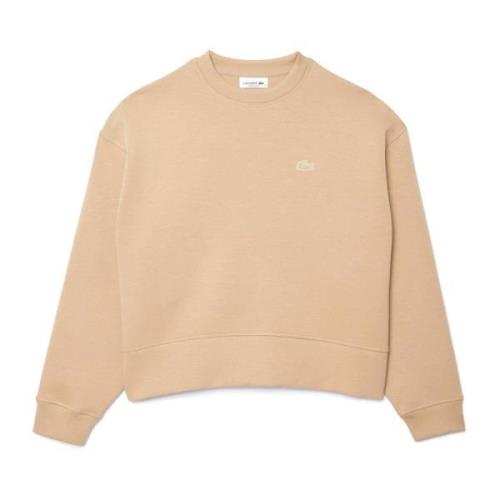 Lacoste Casual Crocodile Logo Sweatshirt Beige, Dam