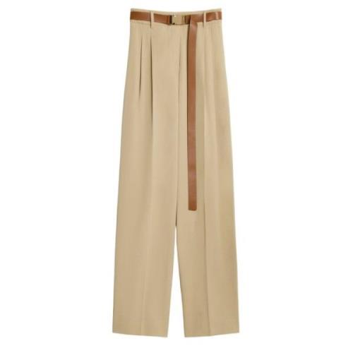 Max Mara Studio Canvasbyxor med franska fickor Beige, Dam