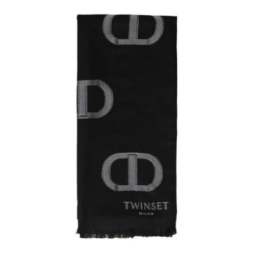 Twinset Elegant Viskos Polyester Blandning Stola Black, Dam