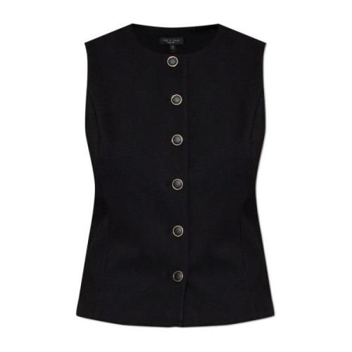 Rag & Bone Irina Vest Black, Dam