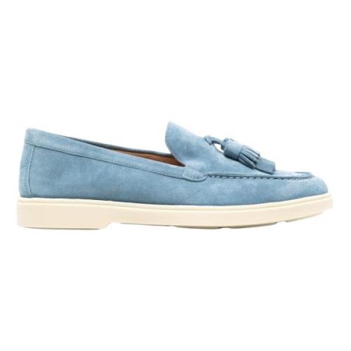 Santoni Blå Casual Stängda Loafers med Gummisula Blue, Dam