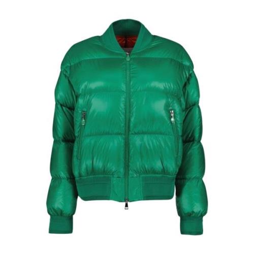 Moncler Ribbstickad Bomberjacka Green, Dam