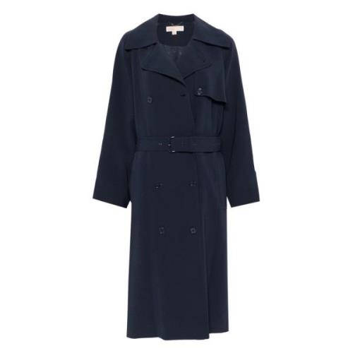 Michael Kors Blå Dolman Bältes Trenchcoat Blue, Dam