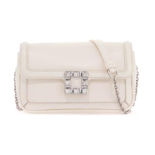 Roger Vivier Kristallspänne Clutchväska White, Dam