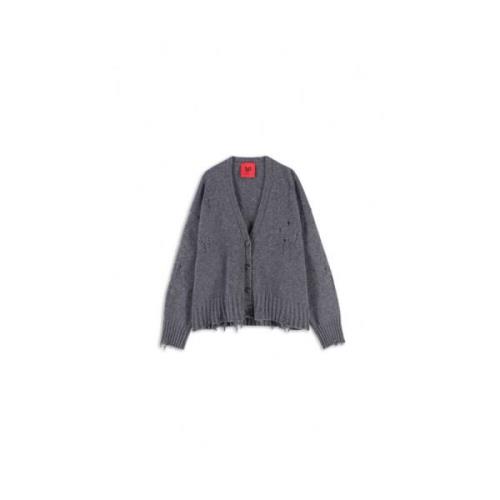 Aniye By Mjuk Lana Cardigan med V-ringning Gray, Dam