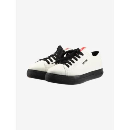 Prada Vintage Pre-owned Laeder sneakers White, Dam