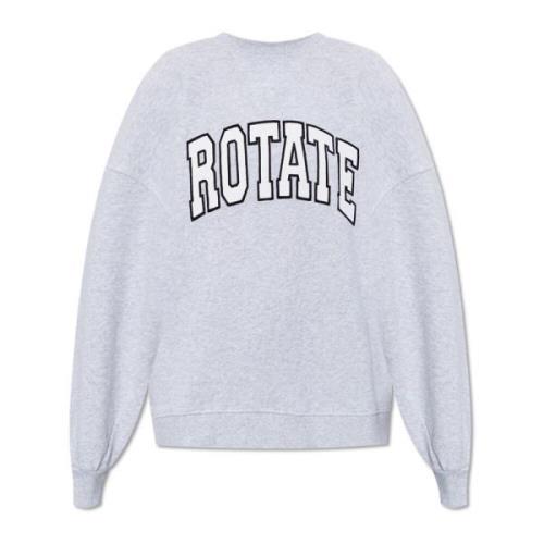 Rotate Birger Christensen Sweatshirt med logotyp Gray, Dam