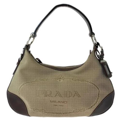 Prada Vintage Pre-owned Canvas prada-vskor Beige, Dam