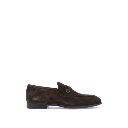 Salvatore Ferragamo Mockasiner i mocka med Gancini-detalj Brown, Herr