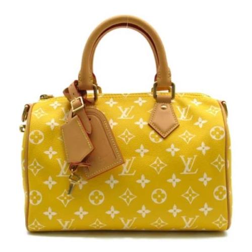 Louis Vuitton Vintage Pre-owned Canvas axelremsvskor Yellow, Dam